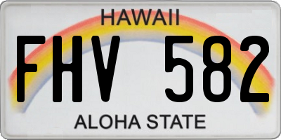 HI license plate FHV582