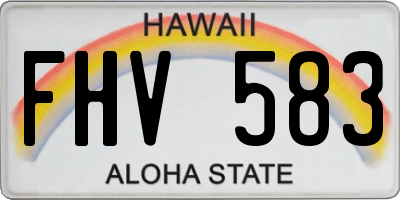 HI license plate FHV583