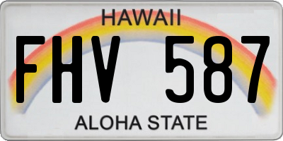 HI license plate FHV587
