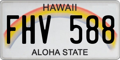 HI license plate FHV588