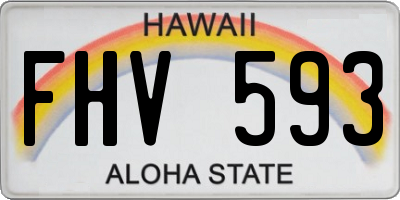 HI license plate FHV593