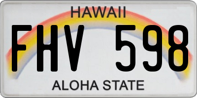 HI license plate FHV598