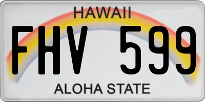 HI license plate FHV599