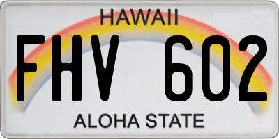 HI license plate FHV602