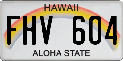 HI license plate FHV604