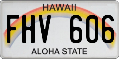 HI license plate FHV606