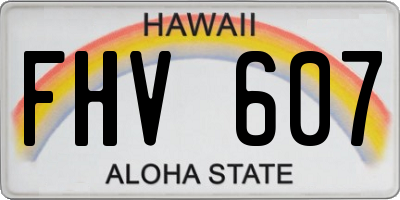 HI license plate FHV607