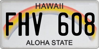 HI license plate FHV608