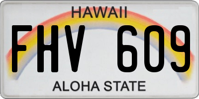 HI license plate FHV609