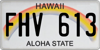 HI license plate FHV613