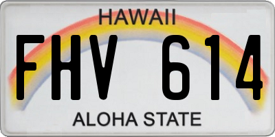 HI license plate FHV614