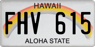 HI license plate FHV615