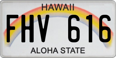 HI license plate FHV616