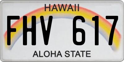 HI license plate FHV617