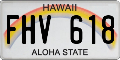 HI license plate FHV618