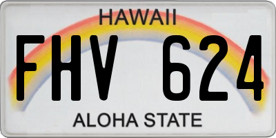 HI license plate FHV624