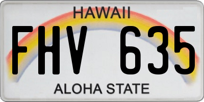 HI license plate FHV635