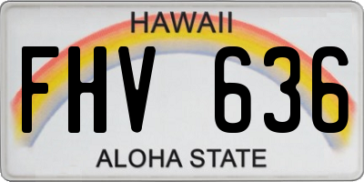 HI license plate FHV636