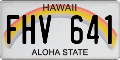 HI license plate FHV641