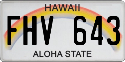 HI license plate FHV643