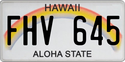 HI license plate FHV645
