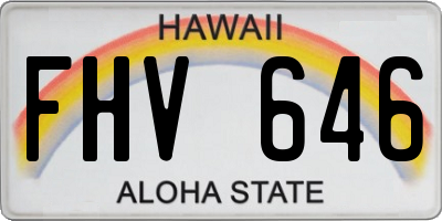 HI license plate FHV646