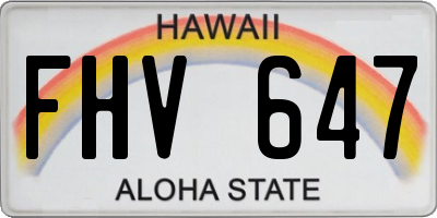 HI license plate FHV647