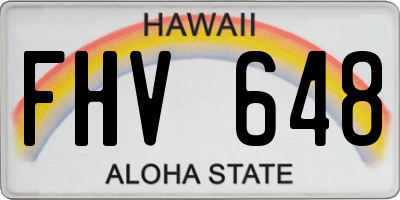 HI license plate FHV648