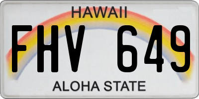 HI license plate FHV649