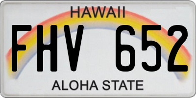 HI license plate FHV652