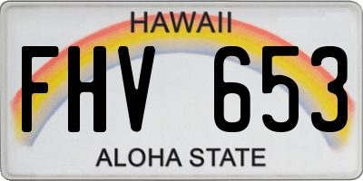 HI license plate FHV653