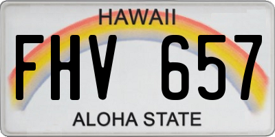 HI license plate FHV657