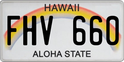 HI license plate FHV660