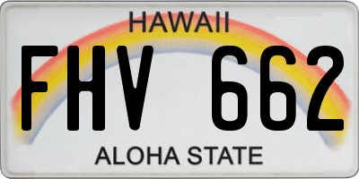 HI license plate FHV662
