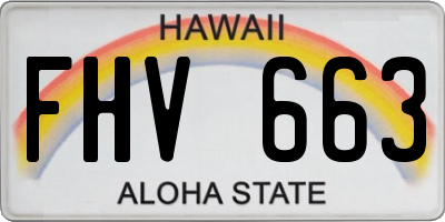 HI license plate FHV663