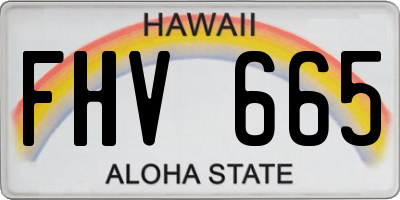 HI license plate FHV665