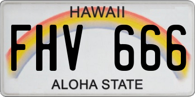 HI license plate FHV666