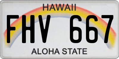 HI license plate FHV667