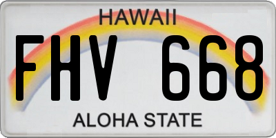 HI license plate FHV668
