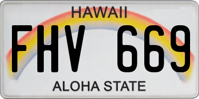 HI license plate FHV669