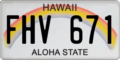 HI license plate FHV671