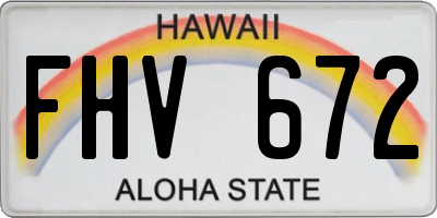 HI license plate FHV672