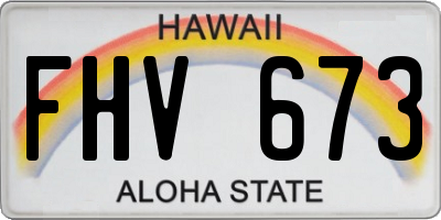 HI license plate FHV673