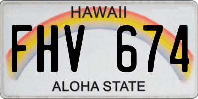 HI license plate FHV674