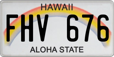 HI license plate FHV676