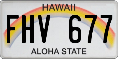 HI license plate FHV677