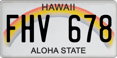 HI license plate FHV678