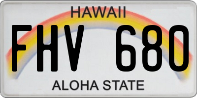 HI license plate FHV680