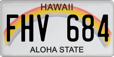 HI license plate FHV684