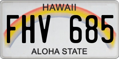 HI license plate FHV685